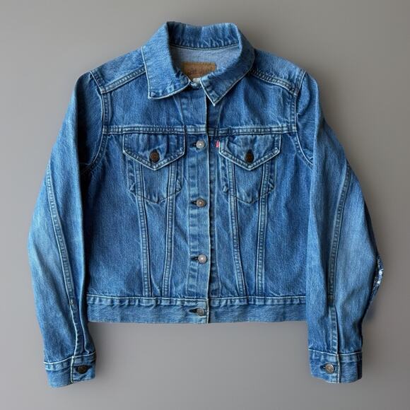 Vintage Levis Denim Jacket Women's S 80s Denim Trucker Made in USA 76001 1212 - Picture 1 of 9